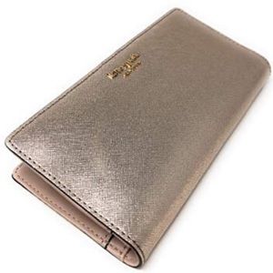 Kate Spade Metallic Large Slim Bifold Wallet